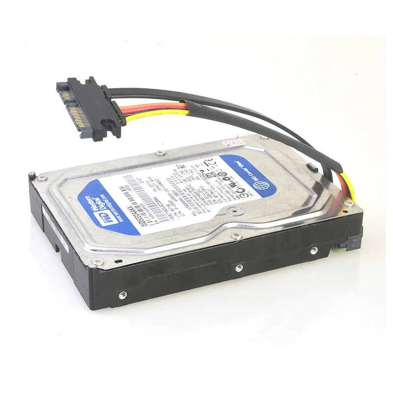 15cm SATA 22 Pin Male To Female 90 degrees Sata Extension Cable SATA 6Gb/s 22 Pin Male to Female 7+15 Pin SATA Data HDD Power