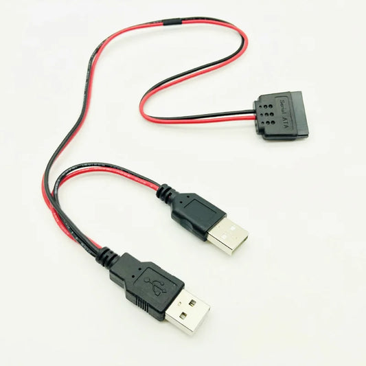 SATA to USB Power Cable HDD USB Adapter 40cm USB 5V Male To 15Pin SATA Female USB Port Power Supply for Laptop 2.5" SATA HDD SSD
