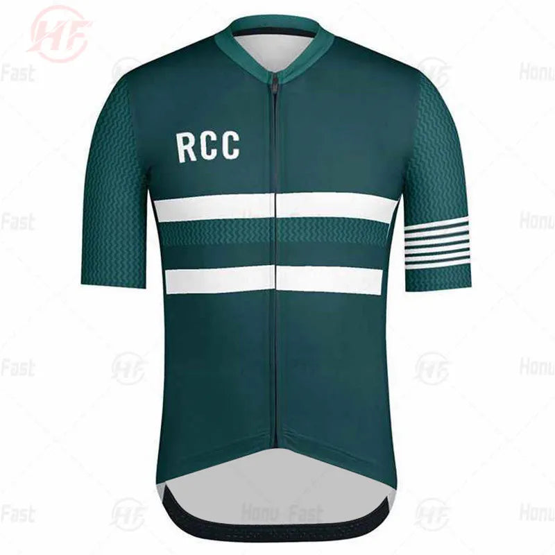 Breathable Cycling Clothing for Men, Short Sleeve, Rcc Jersey Set, Custom Road Bike Training Wear, Maillot Ropa Ciclismo Hombre