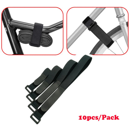 10 Pieces Adjustable Bike Rack Strap Bicycle Wheel Stabilizer Straps  Cable Cord Tie Downs Yoga Mat Bundle Straps