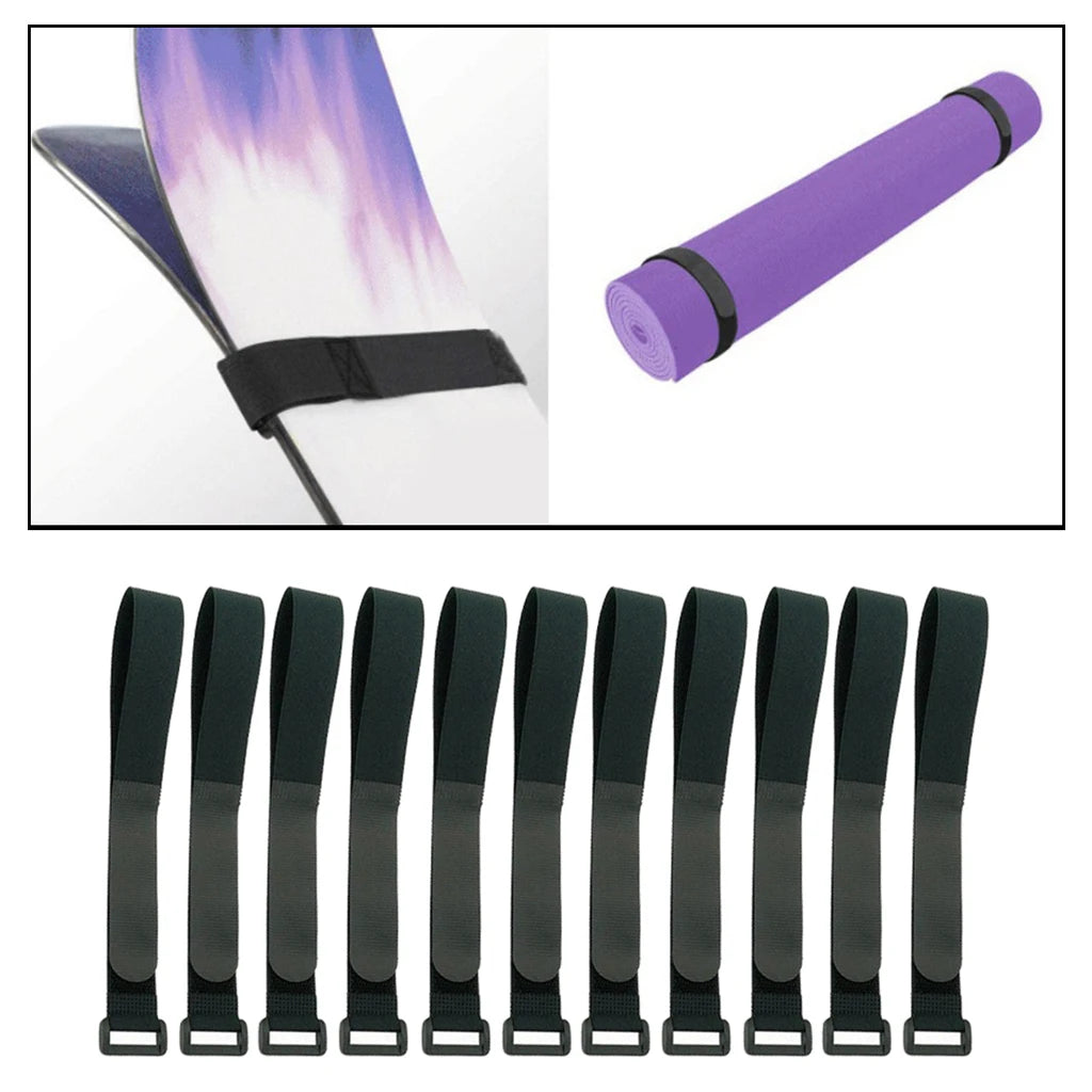 10 Pieces Adjustable Bike Rack Strap Bicycle Wheel Stabilizer Straps  Cable Cord Tie Downs Yoga Mat Bundle Straps