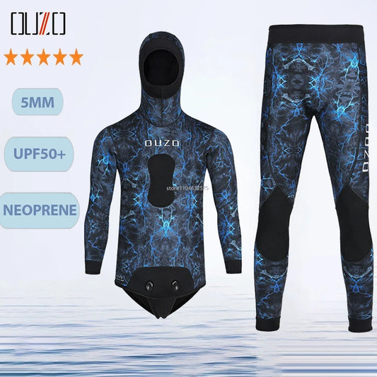 5mm Neoprene Wetsuits Suits Split Camo Spearfishing Diving Suit Fishing Surfing Snorkeling Kayaking Adult Full Body Thermal