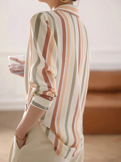 New Arrival Women Blusa Mujer for Spring Autumn Fashion Trendy Print Ladies' Button-Down Shirt for Work and Casual