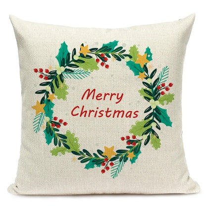 1pcs/SET Christmas Tree Pattern Linen Throw Pillow Case, Decorative Cushion Cover, Car, Home, Sofa Decor, Merry Christmas