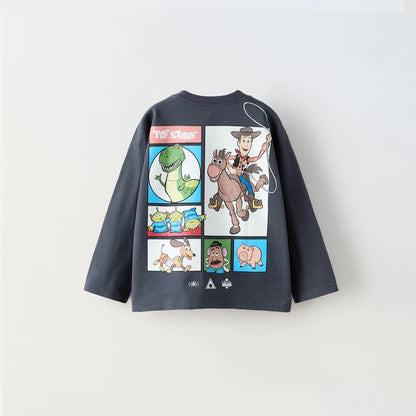 Trendy Clothes For 0-7Years Old Boys Child Long Sleeve Loose Casual Tshirt Toddler New Design Fashion Clothes Thin Simple Tees