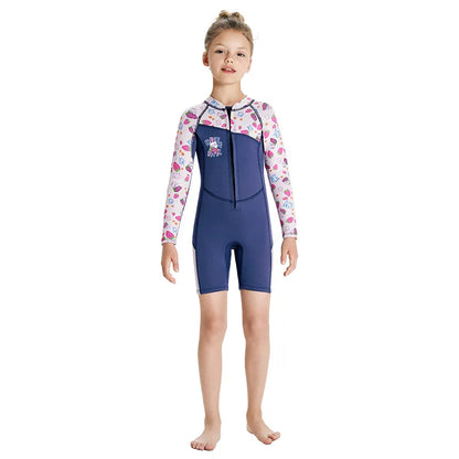 2.5mm Neoprene Surfing Shorty Wetsuit For Children Boys Jellyfish Swimsuit Girls Underwater Diving Suits Kids Scuba Swimwear