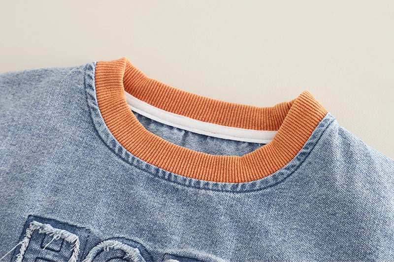 Children Cotton Clothes Summer Boy Causal Denim T Shirt Short 2Pcs/set Infant Kid Fashion Toddler Tracksuit 0-5 Years