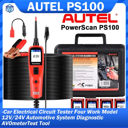 Autel PowerScan PS100 Auto Circuit Tester Diagnostic AVOmeter Test Tool Automotive OBD2 Scanner