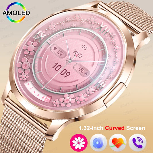Women's Health Fashion Smart Watch 3D Curved HD Screen Heart rate Bluetooth call Sports Fitness Bracelet Light luxury SmartWatch