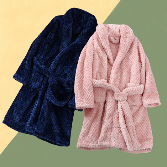 Kids Sleepwear Robe Autumn Winter Flannel Warm Bathrobe For Girls 4-16 Years Teenagers Children Pajamas For Boys Girl Pajamas