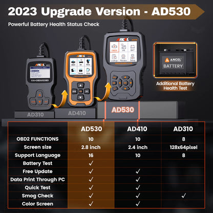 2025 ANCEL AD530 Automotive OBD2 Scanner Professional Car Code Reader Battery Tester Check Engine OBD 2 Car Diagnostic Scan Tool