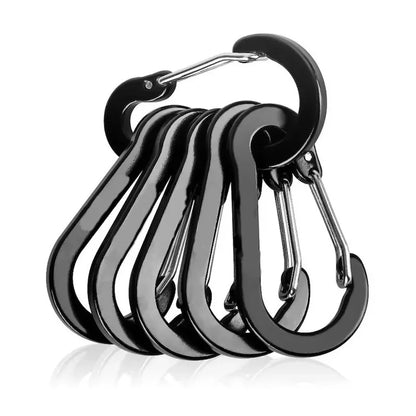 10PCS Multifunctional Stainless Steel Carabiner Key Chain for Outdoor Camping Climbing Buckle Hook Fishing Accessories