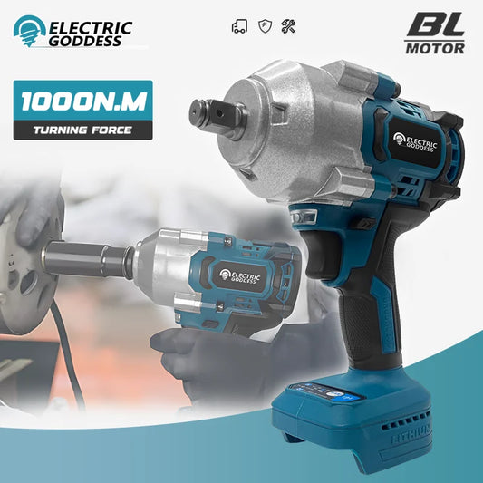 Electric Goddess 1000N.M Cordless Electric Impact Wrench Brushless Wrench Hand Drill Socket Tools For Makita 18V Battery ﻿Pin