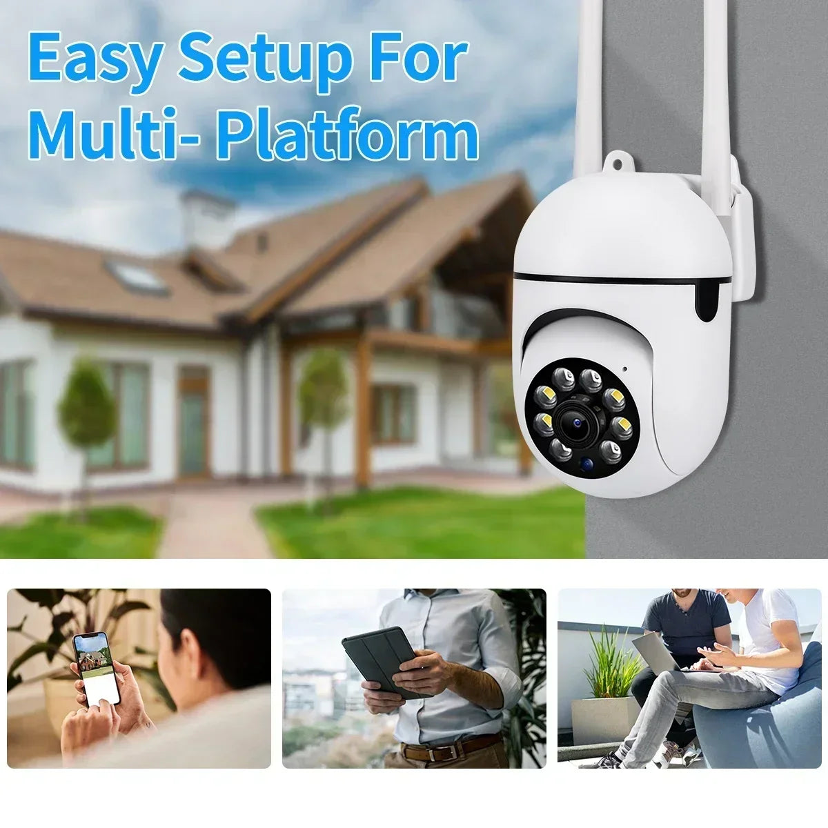8MP Wireless Security Surveillance Camera Wifi IP Outdoor 4X Zoom Cameras Smart Home CCTV AI Human Tracking Two-way Audio HD Cam