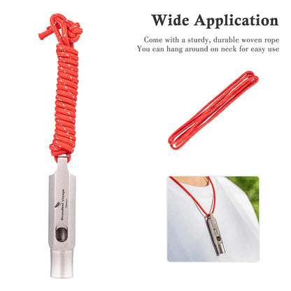 Boundless Voyage Titanium Whistle Emergency Survival Safety Whistles Outdoor Travel Camping Coaches Training Whistles