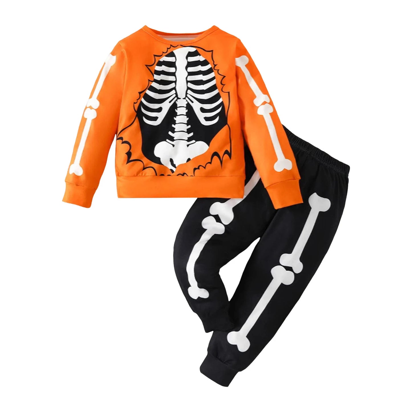 Outfit Boys Set Children Halloween Party Costume Bone Print Long Sleeve Top Pants Set Boy Baby Clothes Ropa De NiñA