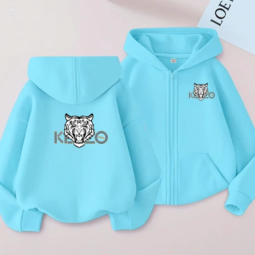 Children's Sportswear for Boys and Girls Aged 3 to 12, Sweatshirts, Jackets, Zippered Hats, and Multi-color Sports Jackets