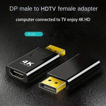 DP To HDMI Adapter DisplayPort To HDMI High-Definition Video Converter with 4K60Hz/4K30Hz/1080P Multi-Resolution forMost Devices