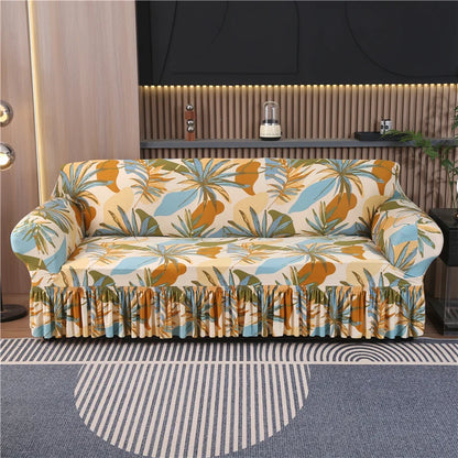1/2/3/4 Seater Printed Sofa Skirt Cover Elastic Armchair Couch Covers for Living Room Furniture Protector
