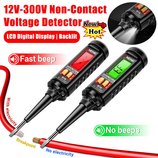 AC 12V-300V Non-Contact Voltage Detector LCD Digital Display NCV Voltage Tester Pen Wire Breakpoint Finder Live Wire Test Meter