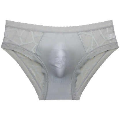Ropa interior hombre 3D letter sissy gay calzoncillos hombres U convex sexy tоy mens sexy underwear ice silk lace thin calcinha