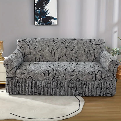 1/2/3/4 Seater Printed Sofa Skirt Cover Elastic Armchair Couch Covers for Living Room Furniture Protector