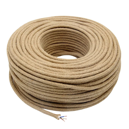250V 2 Core 3 Core Vintage Hemp Cable Cord Electrical Wire Rope Jute Braided Covered Retro Lighting Cords