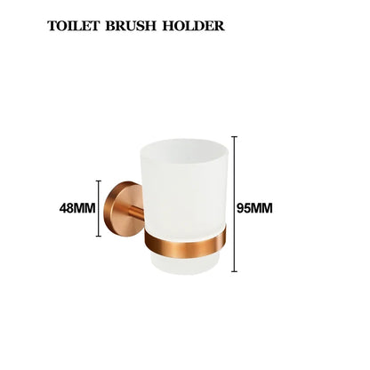 Brushed Rose Gold Stainless Steel Wall-mounted Elegant Bathroom Set Paper Towel Stick Toilet Bathroom Robe Soap Soap Dishwasher
