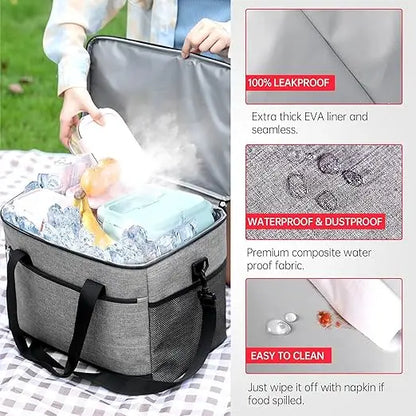 Outdoor Picnic Bags Large Capacity Leakproof Lunch Cooler Bags for Women Men Outdoor Travel Picnic Thermal Insulation Bag Box