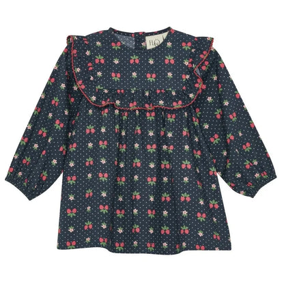 Kids Girls Clothes 25AW New Toddler Cute Bow Strawberry Printed Dresses Denim Vest Dress Jeans Children Clothing