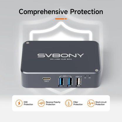 Svbony SV241 Micro DC +USB HUB Box High-speed Readout Output Type-C Interface Power Indicator Lights for Astrophotography