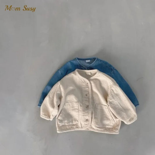 Fashion Baby Boy Girl Cotton Denim Jacket Infant Toddler Child Jean Coat Kid Outwear Casual Spring Autumn Baby Clothes 1-7Y