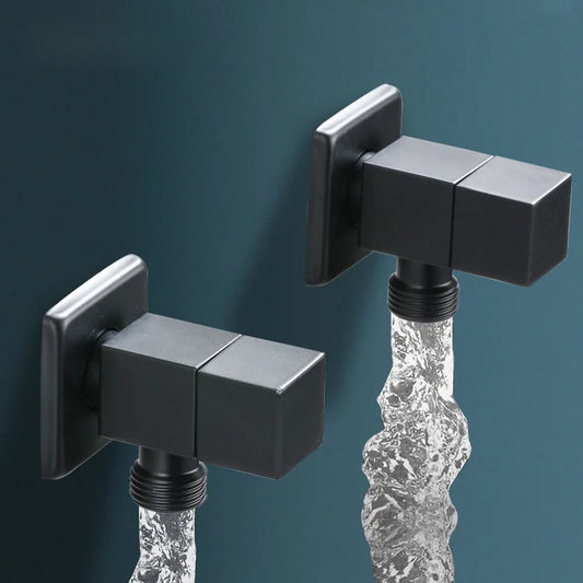 Matte Black Brass Triangle valve Water control valve Chrome Copper triangle valve The tap water valve Sewer