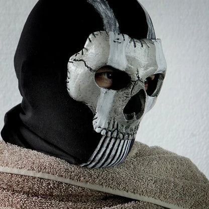 Unisex Horror Skull Mask Ghost Call of Duty Latex Headgear Helmet Cosplay Perform Party Masquerade Prop Halloween