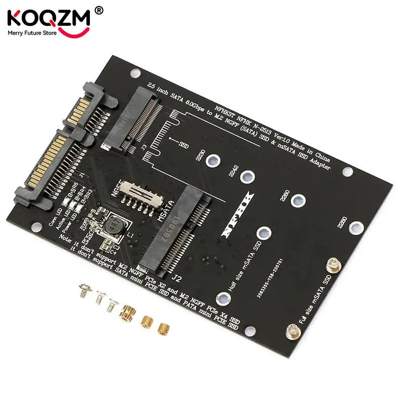 M.2 NGFF MSATA SSD To 2.5”SATA 3.0 Adapter 2 In 1 Converter Card For PC Laptop