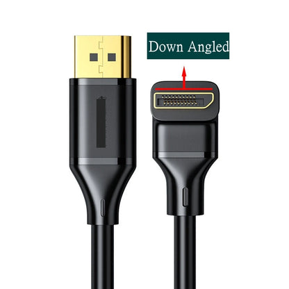 DisplayPort DP 1.4 Cable 90 Degree Angled hdmi 2.0v 8K 60Hz 4K 144Hz HDR High Speed 32.4Gbps Display Port Male To Male Cable