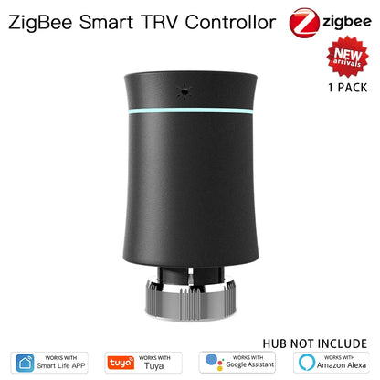 MOES Tuya ZigBee3.0 New Radiator Actuator Valve Smart Programmable Thermostat Temperature Heater TRV  Alexa Voice Control