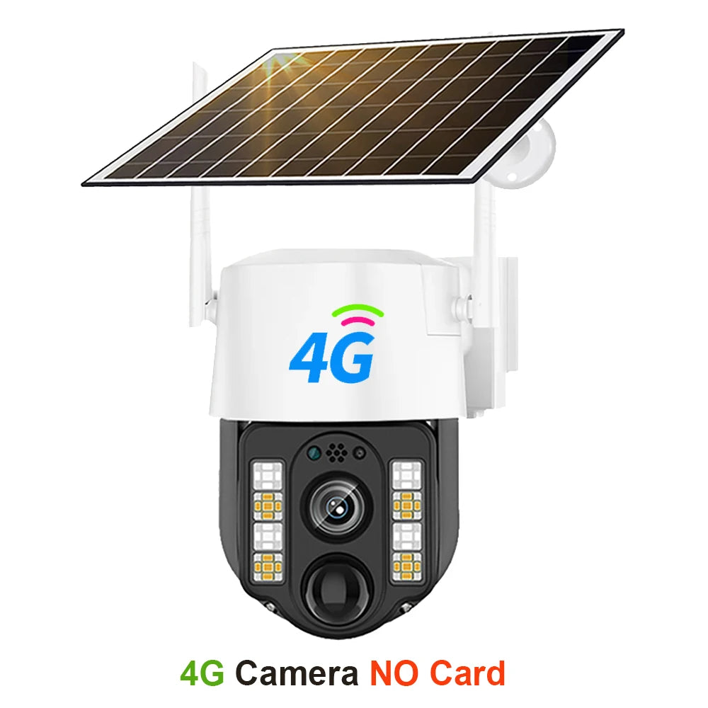4G/WiFi Solar Camera Outdoor Waterproof IP Camara PIR Human Detection CCTV Security Protection Built in Battery With Solar Panel