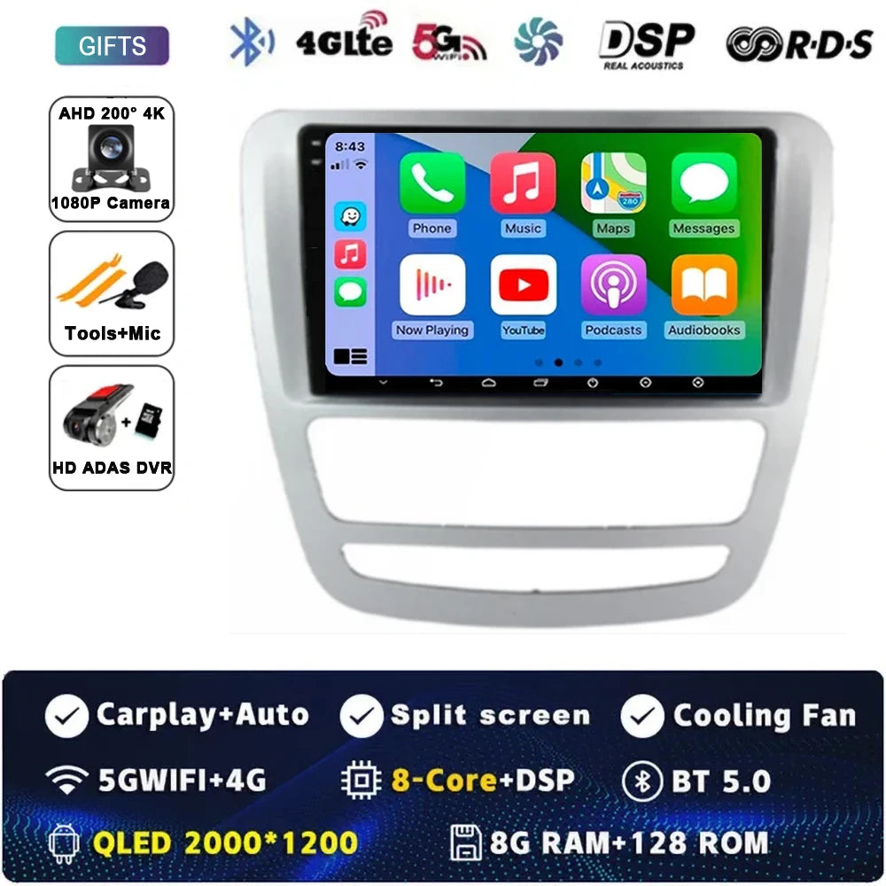 Android 14 GPS Navigation For JAC T6 T8 2015 2016 2018 2022 2021 Car DVD Player Headunit Radio Stereo Carplay Auto 360 Camera 4G