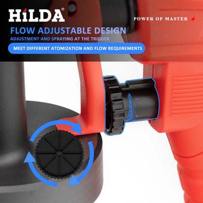 HILDA 800ML Electric Spray Gun Paint Sprayer High Power Tool Spray Truck Household Red Electric Spray Gun
