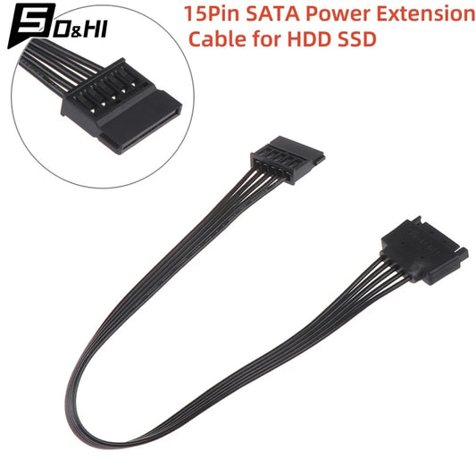SATA 15Pin Male To Female Power Extension Cable HDD SSD Power Supply Cable SATA Power Cable For PC 30CM