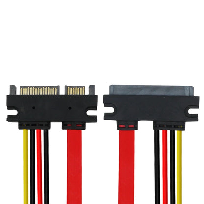 Red 0.3M 0.5M 7+15 22Pin SATA Extension Cable Male To Female 22 Pin Serial ATA Data Power Cord for 2.5 3.5 Inch HDD SSD