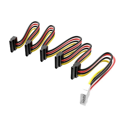 1-5PCS SATA 1 to 5 SATA Hard Disk Power Supply Splitter Adapter Cable Cord 4 Pin to 15 Pin SATA Power Adapter for PC Sever