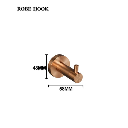 Brushed Rose Gold Stainless Steel Wall-mounted Elegant Bathroom Set Paper Towel Stick Toilet Bathroom Robe Soap Soap Dishwasher