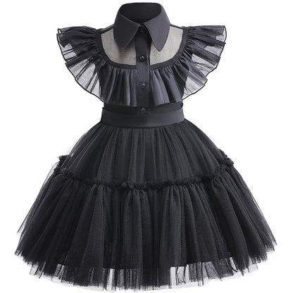 1-6 Years Children Dress For Girl Costume 2023 New Vestidos For Kids Birthday Party Dresses Black Halloween Cosplay Costumes