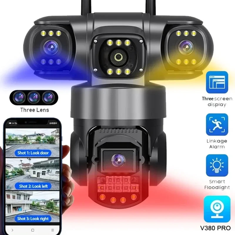3 Lens 12MP IP Camera Smart Home Surveillance Cameras Camarade Seguridad Wifi Protection HD CCTV 4G LTE Night Vision Waterproof