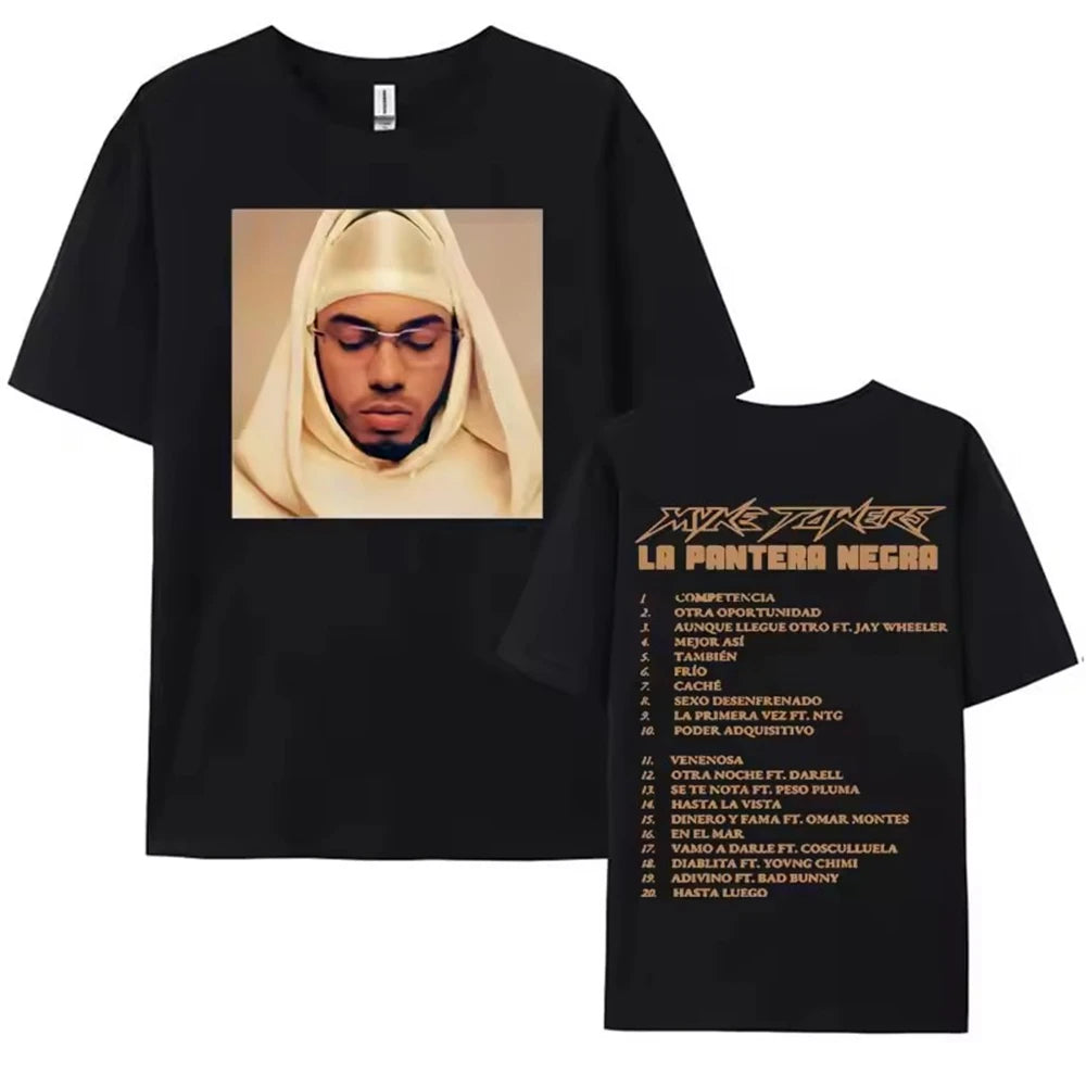 Ropa Hombre short sleeve Men Clothing Homme Mens New in Top & Tees Tee Shirt Rapper Myke Towers Graphic Printed T-shirts
