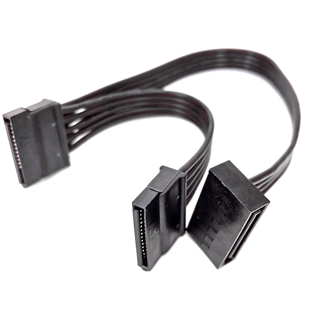 15PIN SATA Power Supply Cable To 2 SATA Mining Extension Cable For Hard Disk HDD Power Cable For SSD PCIE WLAN Adapter Card