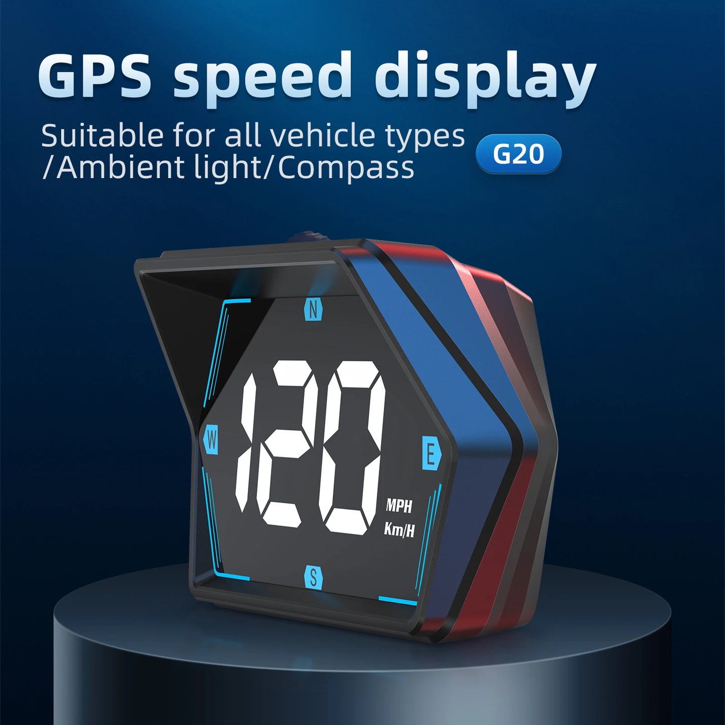 G20 GPS Display Car Digital Speedometer HUD Head-Up Display Eletronics Speed Alarm Gadgets Inteligent Compass For All Car Custom