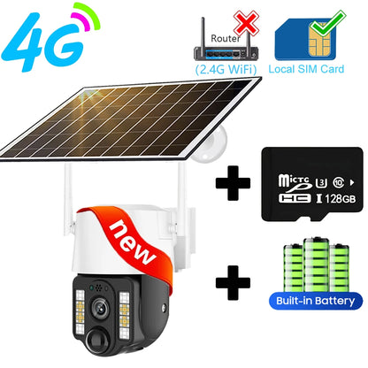 Security-protection Camara Vigilancia Wifi Solar Cameras de de Segurid 4g Exterior Outdoor 5MP Smart Home Surveillance IP CCTV